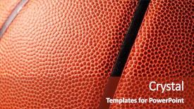  Presentation with basketball - PPT theme enhanced with close up of basketball background and a crimson colored foreground
