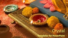  Presentation with deity - Slide set consisting of close-up-of-beautiful-decorative background and a tawny brown colored foreground