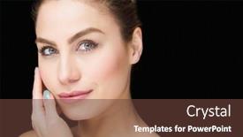  Presentation with black woman - Audience pleasing PPT theme consisting of close-up-of-beautiful-woman backdrop and a tawny brown colored foreground