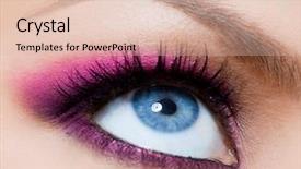  Presentation with eye - Presentation theme with close-up of beautiful womanish background and a lemonade colored foreground