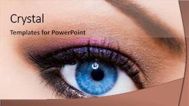  Presentation with eye - Beautiful presentation featuring close-up of beautiful womanish backdrop and a lemonade colored foreground