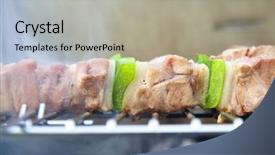  Presentation with grill - PPT layouts enhanced with close-up-of-beef-shish background and a light gray colored foreground