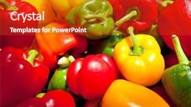  Presentation with peppers - PPT theme enhanced with close up of bell peppers background and a crimson colored foreground