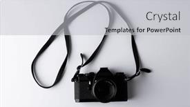  Presentation with camping - Presentation enhanced with close-up-of-black-camera background and a light gray colored foreground