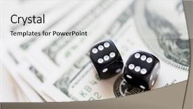  Presentation with gambling - Colorful slide deck enhanced with close up of black dice backdrop and a white colored foreground