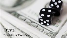  Presentation with gambling - Presentation theme consisting of close up of black dice background and a light gray colored foreground