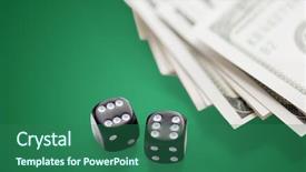  Presentation with gambling - Beautiful slide deck featuring close up of black dice backdrop and a  colored foreground