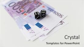  Presentation with gambling - Beautiful slides featuring close up of black dice backdrop and a white colored foreground