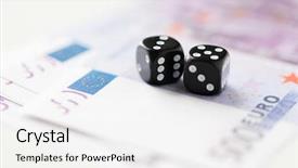  Presentation with gambling - Presentation theme featuring close up of black dice background and a white colored foreground