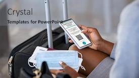  Presentation with displaying - PPT theme enhanced with close-up-of-black-hands background and a light gray colored foreground