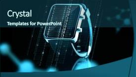  Presentation with smart watch red - Presentation theme featuring close up of black smart background and a ocean colored foreground