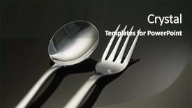  Presentation with table setting - Cool new slides with close-up of black theme backdrop and a dark gray colored foreground
