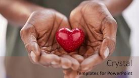  Presentation with african charity - PPT theme with close-up-of-black-woman background and a coral colored foreground