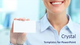  Presentation with blank - Colorful PPT theme enhanced with close-up of blank card backdrop and a sky blue colored foreground