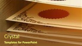  Presentation with certificate - Amazing PPT theme having close up of blank certificate backdrop and a tawny brown colored foreground