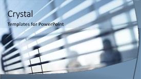  Presentation with secret - Slide deck with secret meeting - close up of blinds background and a light blue colored foreground