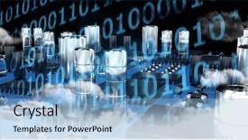  Presentation with blue circuit board - Audience pleasing presentation design consisting of close up of blue circuit backdrop and a  colored foreground