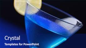  Presentation with blue eyes technology close up - PPT layouts consisting of close up of blue curacao background and a navy blue colored foreground