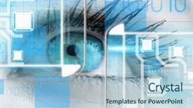  Presentation with process - Slide set consisting of close up of blue eye background and a light blue colored foreground
