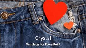  Presentation with blue design - Slide deck having close-up-of-blue-jeans background and a ocean colored foreground