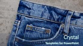  Presentation with jeans - Beautiful slide deck featuring close up of blue jeans backdrop and a ocean colored foreground