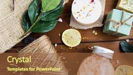  Presentation with cosmetic - Audience pleasing slide deck consisting of bio cosmetics - close up of body care backdrop and a tawny brown colored foreground