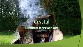  Presentation with bonfire - Slide deck with close-up-of-bonfire background and a wine colored foreground