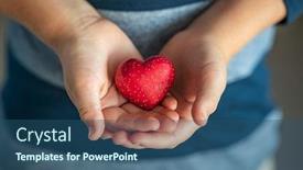  Presentation with child care - Presentation theme enhanced with close-up-of-boy-hands background and a ocean colored foreground