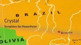  Presentation with map of brazil in red - Amazing slides having close up of brasilia brazil backdrop and a gold colored foreground