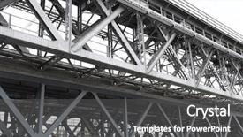  Presentation with steel bridge - Cool new PPT theme with close up of bridge steel backdrop and a dark gray colored foreground