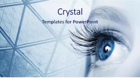  Presentation with eye - PPT theme featuring close up of bright blue background and a sky blue colored foreground