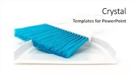  Presentation with close up elements - Cool new presentation design with close-up of broom isolated backdrop and a  colored foreground