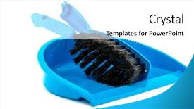  Presentation with frames isolated on white brown - Cool new slides with close-up of broom isolated backdrop and a  colored foreground