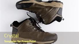  Presentation with trekking - Slide deck with close-up-of-brown-trekking background and a tawny brown colored foreground