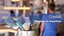  Presentation with upcycling - PPT layouts enhanced with close-up-of-brushes background and a ocean colored foreground