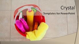  Presentation with tile - Beautiful slides featuring close-up of bucket backdrop and a soft green colored foreground