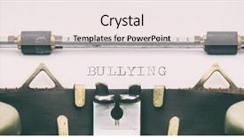  Presentation with cyber bullying - Audience pleasing slides consisting of close-up of bullying word backdrop and a light gray colored foreground