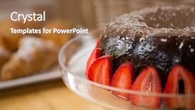  Presentation with cake bundt - Amazing slides having close-up of bundt cake in coffee house backdrop and a tawny brown colored foreground