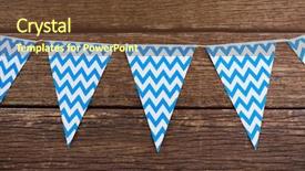  Presentation with close up wooden decking - Amazing PPT theme having close-up of bunting arranged backdrop and a tawny brown colored foreground