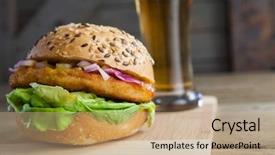  Presentation with burger - Colorful slide set enhanced with  backdrop and a  colored foreground