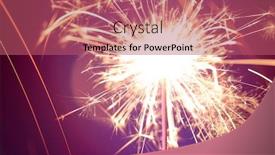  Presentation with new years - PPT theme having close-up-of-burning-sparkler background and a coral colored foreground