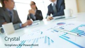  Presentation with office workers - Beautiful presentation design featuring natural green grass with camolines font letters 3d illustration backdrop and a cream colored foreground