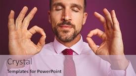  Presentation with purple business - Presentation design with close-up-of-business-man background and a lemonade colored foreground