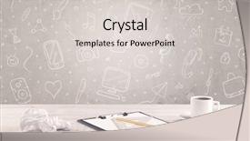  Presentation with front desk - Audience pleasing presentation theme consisting of close up of business office backdrop and a light gray colored foreground