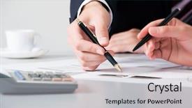  Presentation with human resource - Cool new presentation theme with close-up of business partners backdrop and a light gray colored foreground