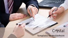  Presentation with partners - Amazing slide deck having close-up of business partners backdrop and a soft green colored foreground