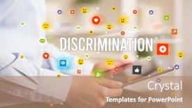  Presentation with social media - Beautiful slide deck featuring close-up-of-business-person backdrop and a coral colored foreground