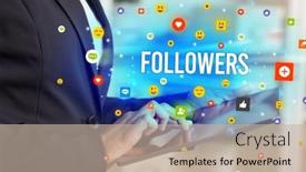  Presentation with followers - Theme consisting of close-up-of-business-person background and a mint green colored foreground