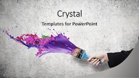  Presentation with medical robot hand and person - Colorful PPT layouts enhanced with close up of business person backdrop and a  colored foreground