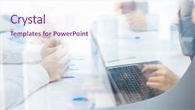  Presentation with files - Amazing presentation having close up of business team backdrop and a sky blue colored foreground